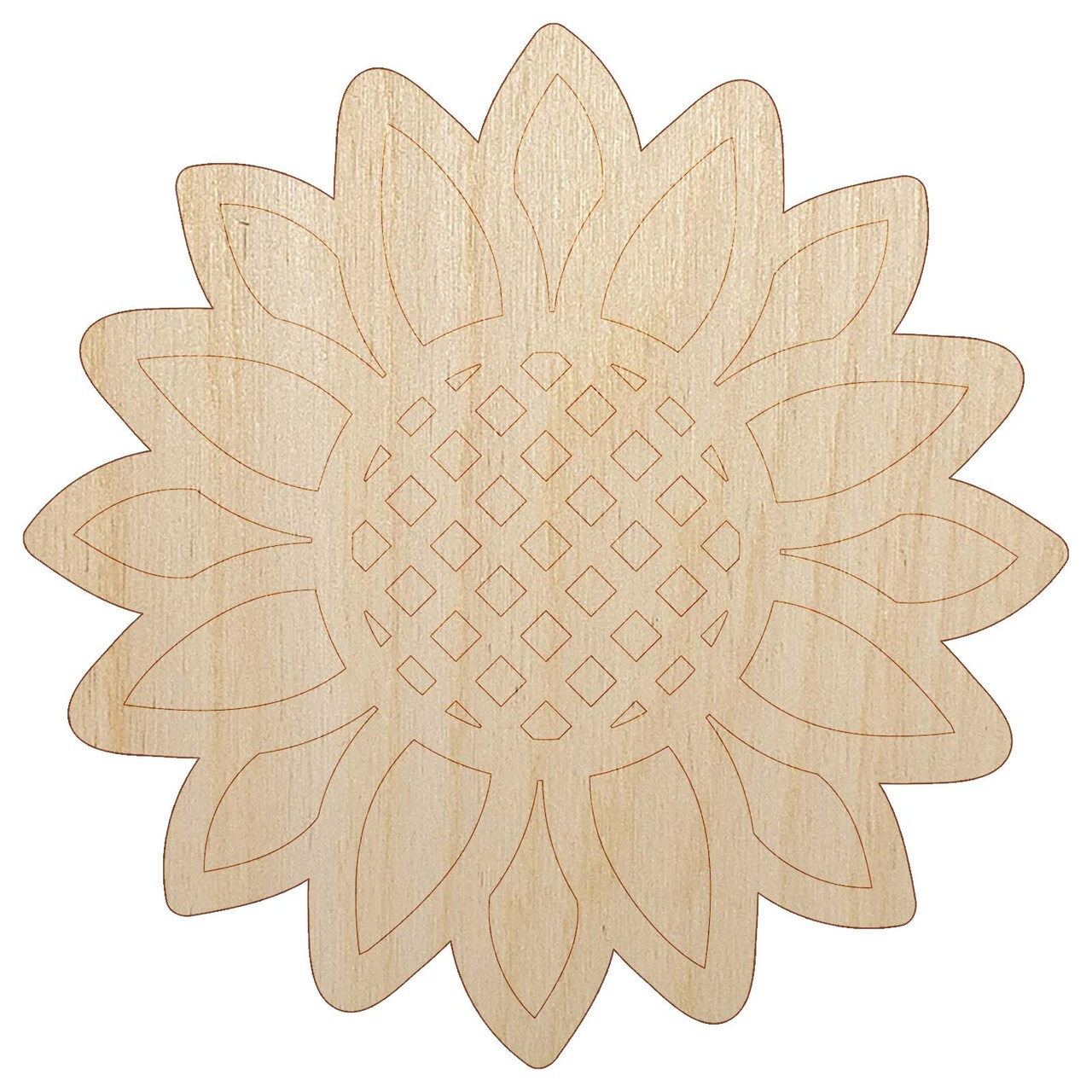 Summer Sunflower Unfinished Wood Shape Piece Cutout for DIY Craft Projects
